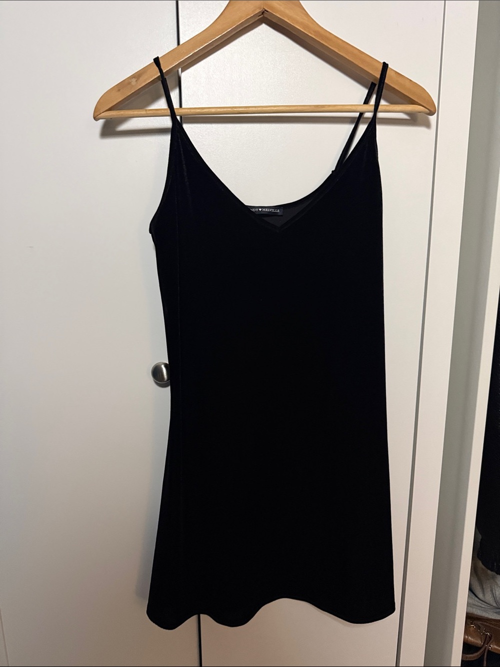 Brandy Melville Black Velvet Slip Dress
